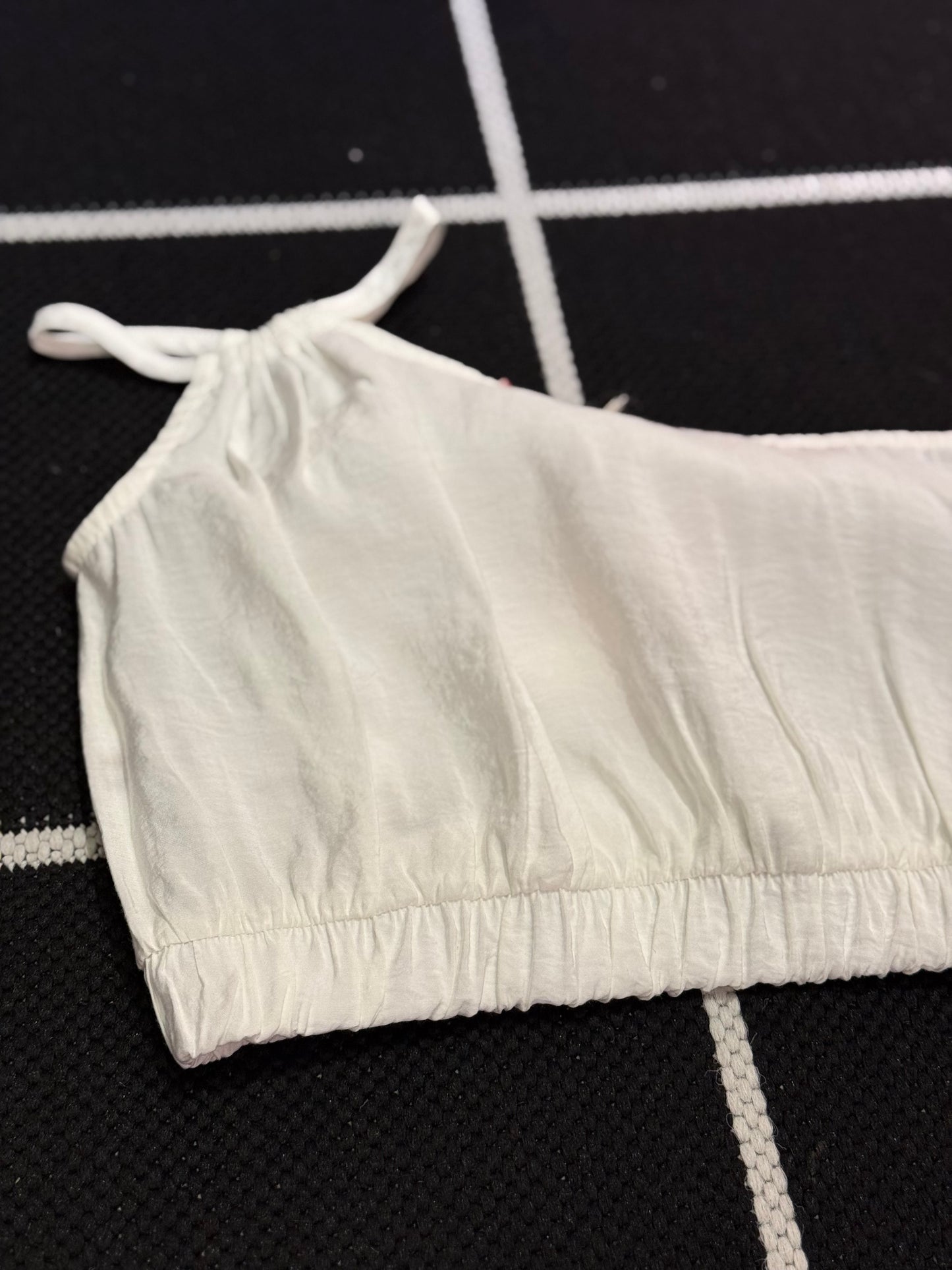 White One Shoulder Crop Top