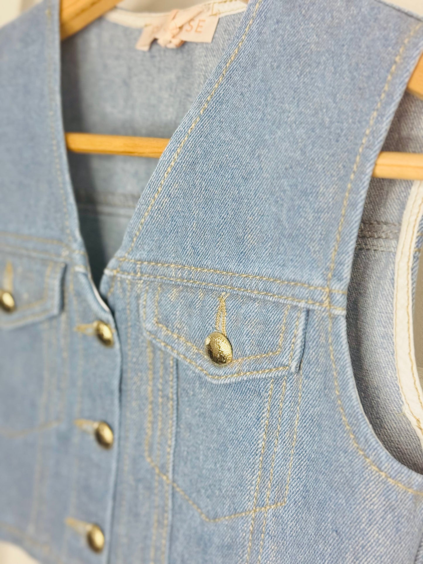 Metallic Gold Denim Vest