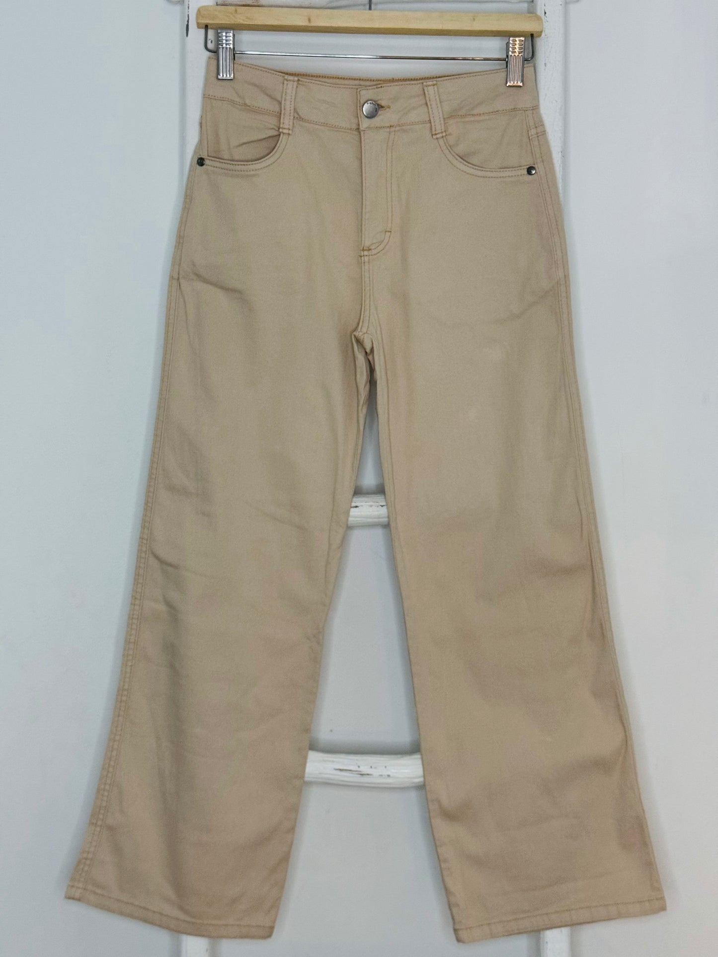 Stitched Khaki Jeans