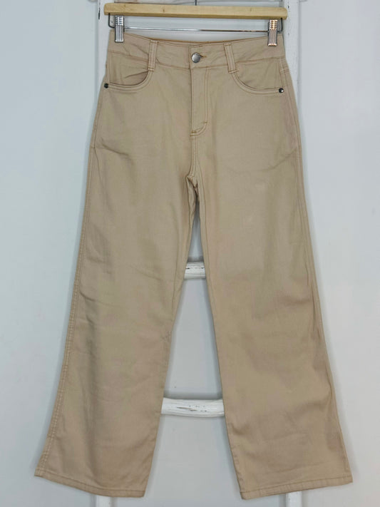 Stitched Khaki Jeans