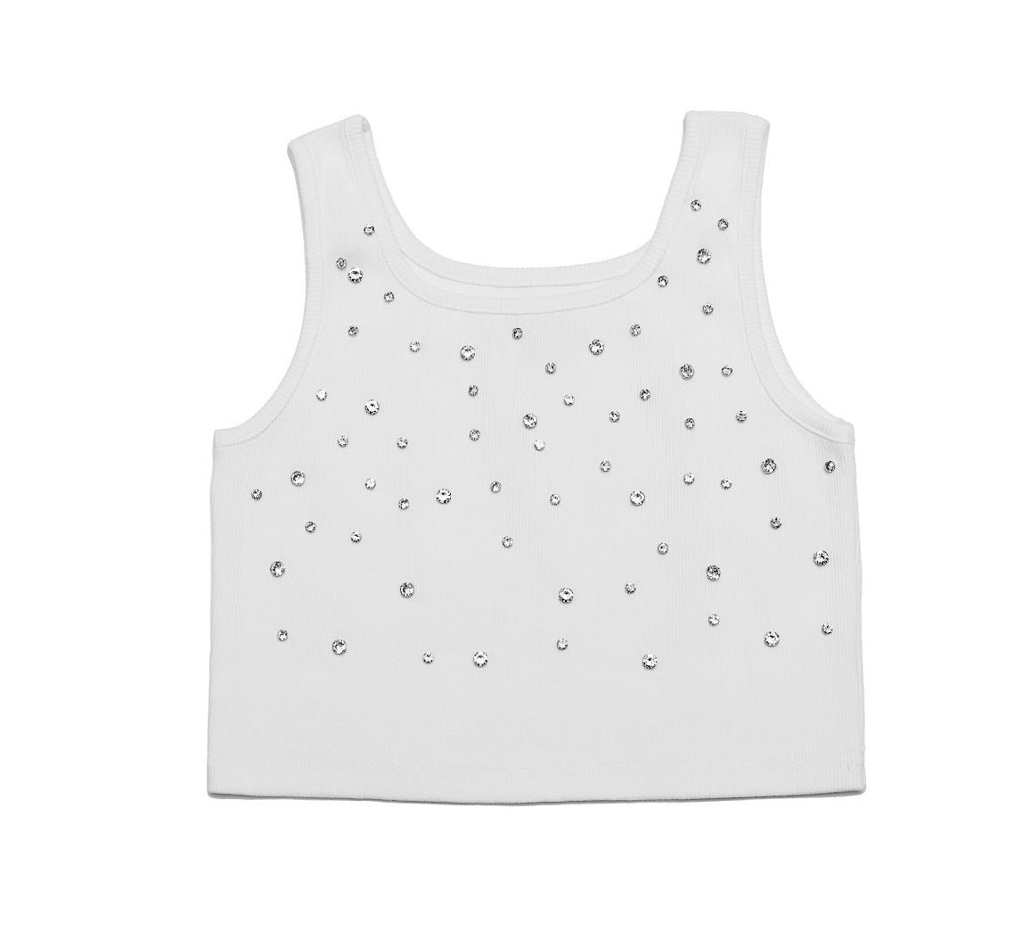 Jewel White Crop Top