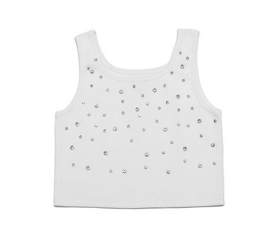Jewel White Crop Top