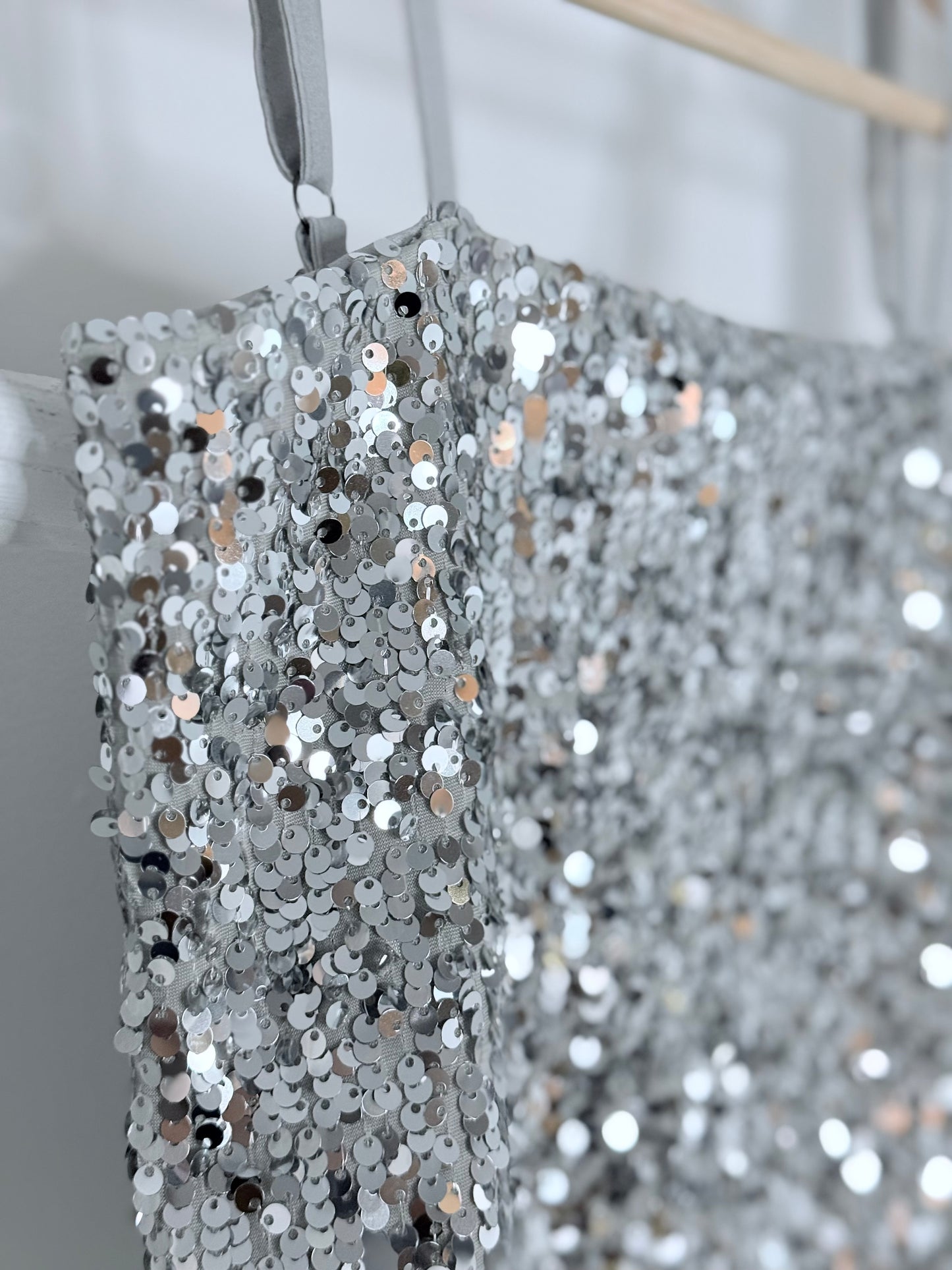 Silver Sequin Crop Top