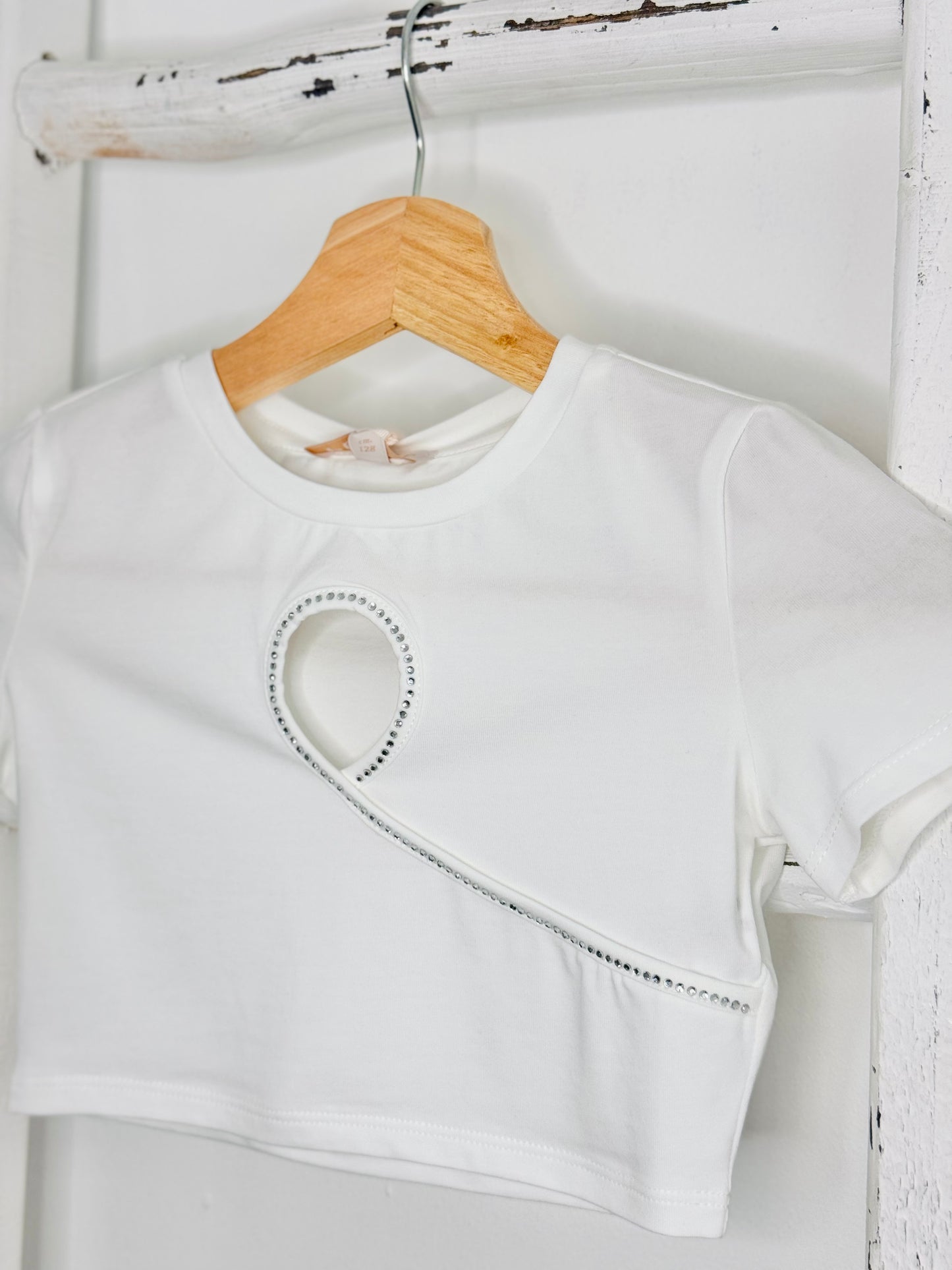 Rhinestone Crop Top Tee