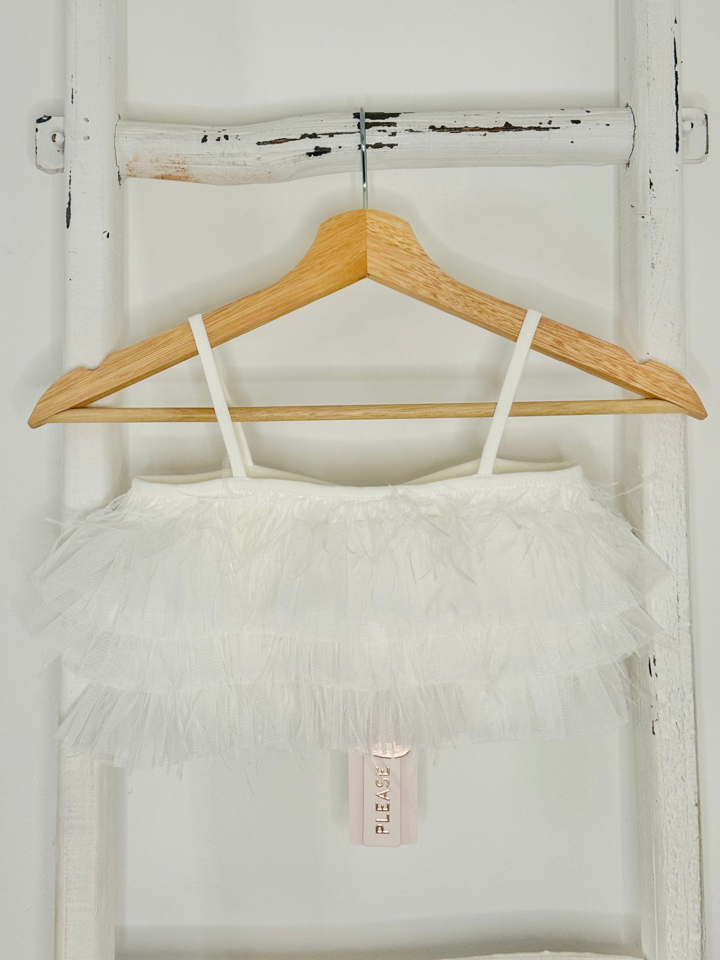 Off White Feather Top