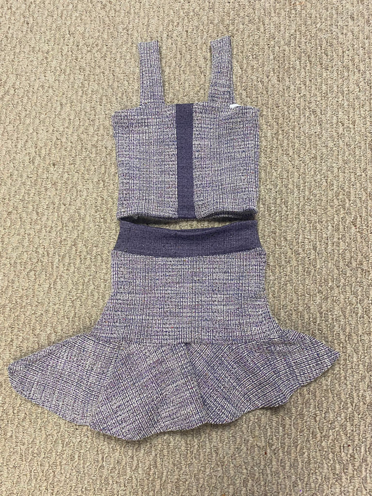 Violet Asymmetrical Skirt Set