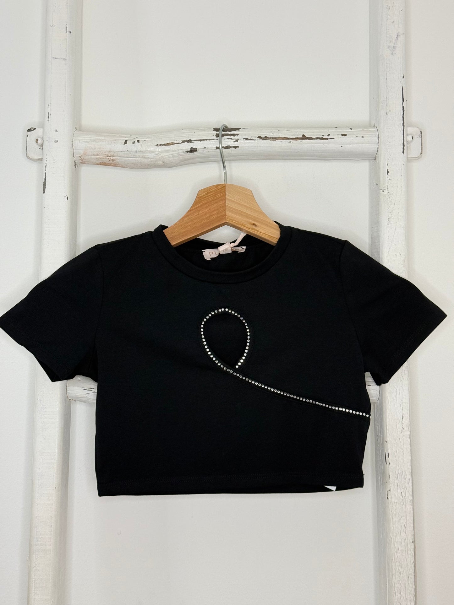 Rhinestone Crop Top Tee