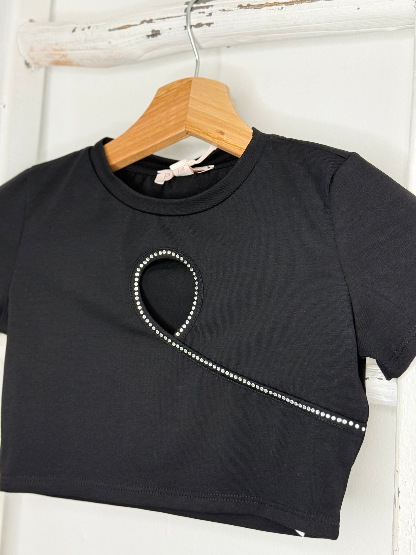 Rhinestone Crop Top Tee