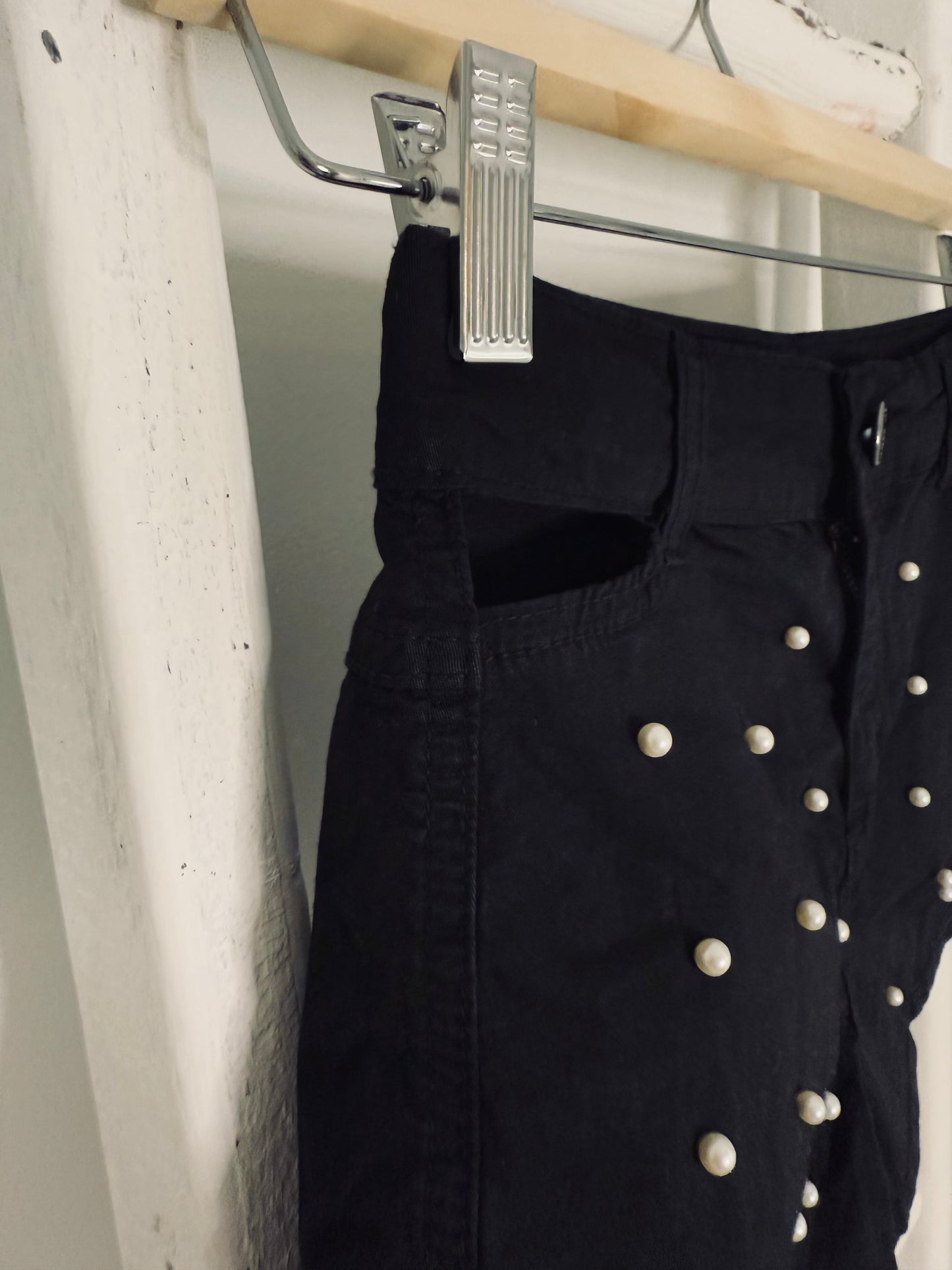 Black Cutout with Pearl Shorts
