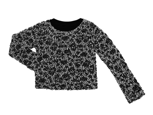 Black and White Sequin Sweatshirt