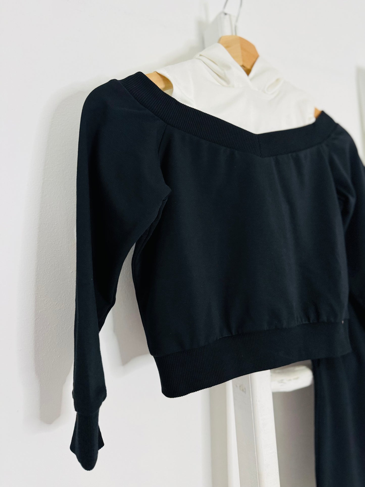 Black Off Shoulder Pant Set