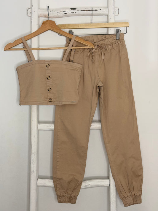 Vicky Khaki Jogger Set