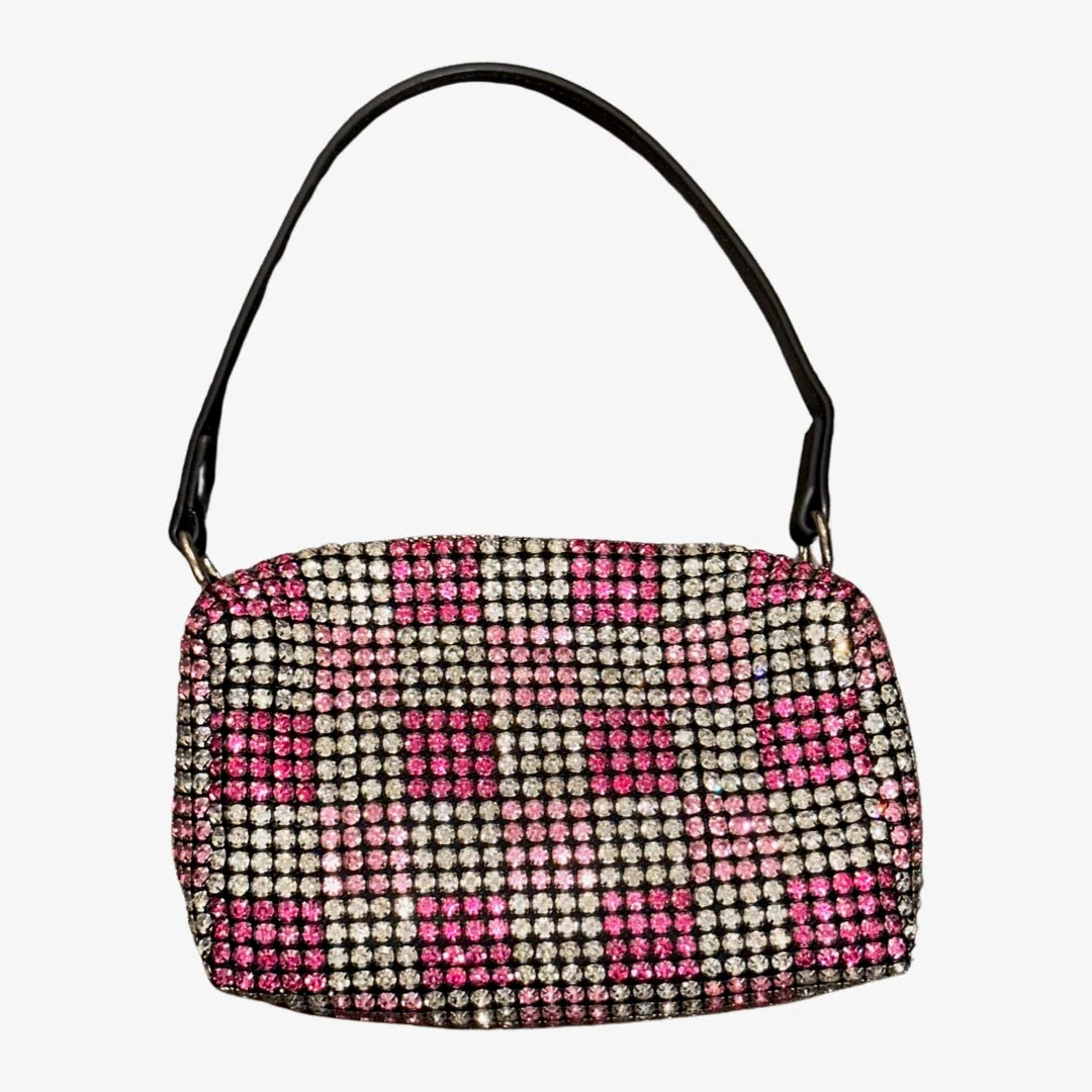 Checkered Rhinestone Bag