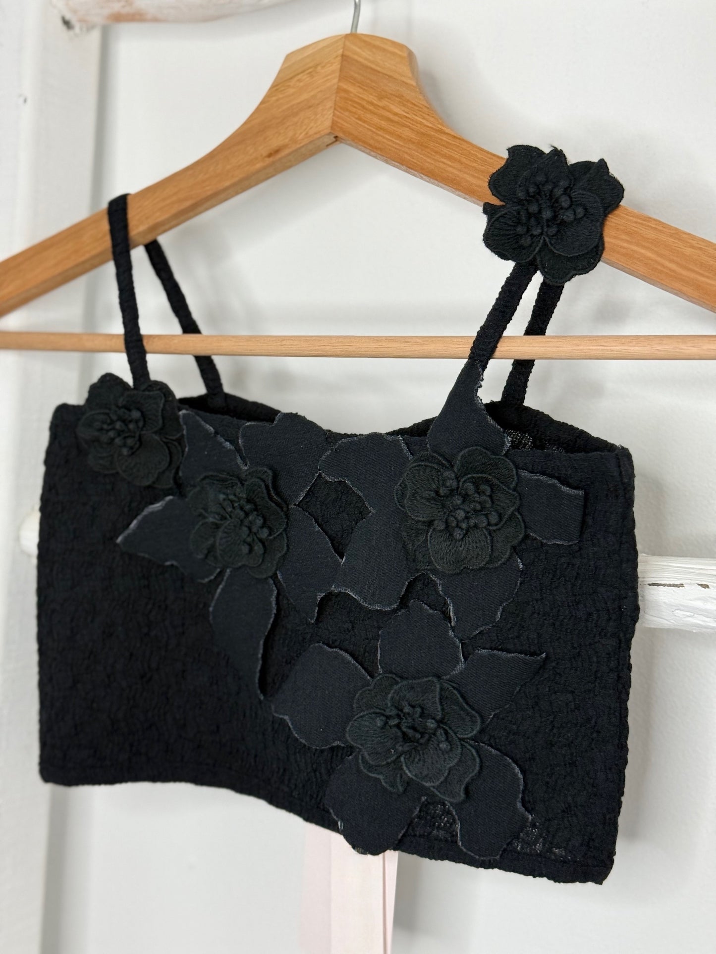 Black Smock Flower Top
