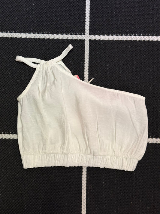 White One Shoulder Crop Top