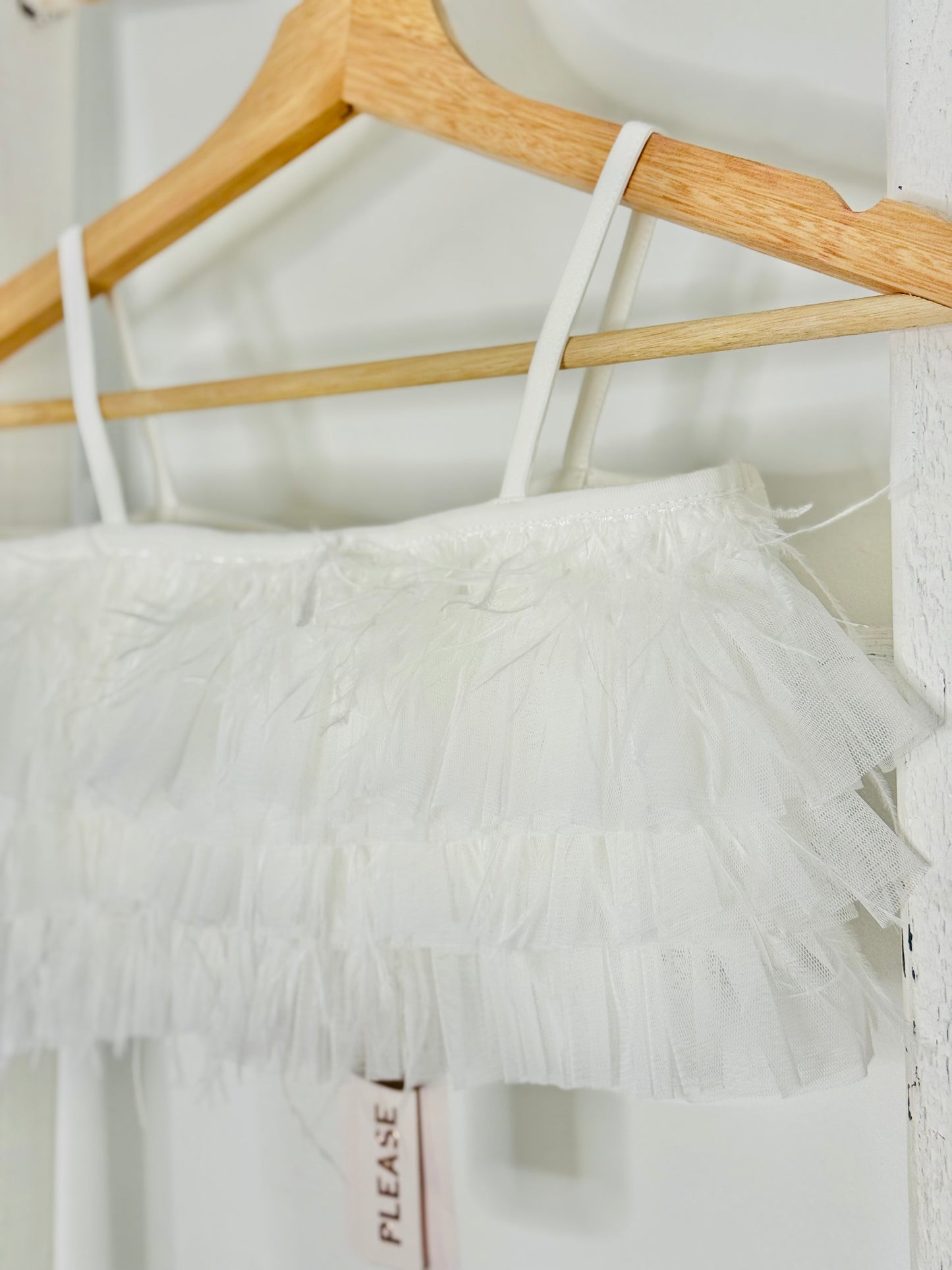 Off White Feather Top