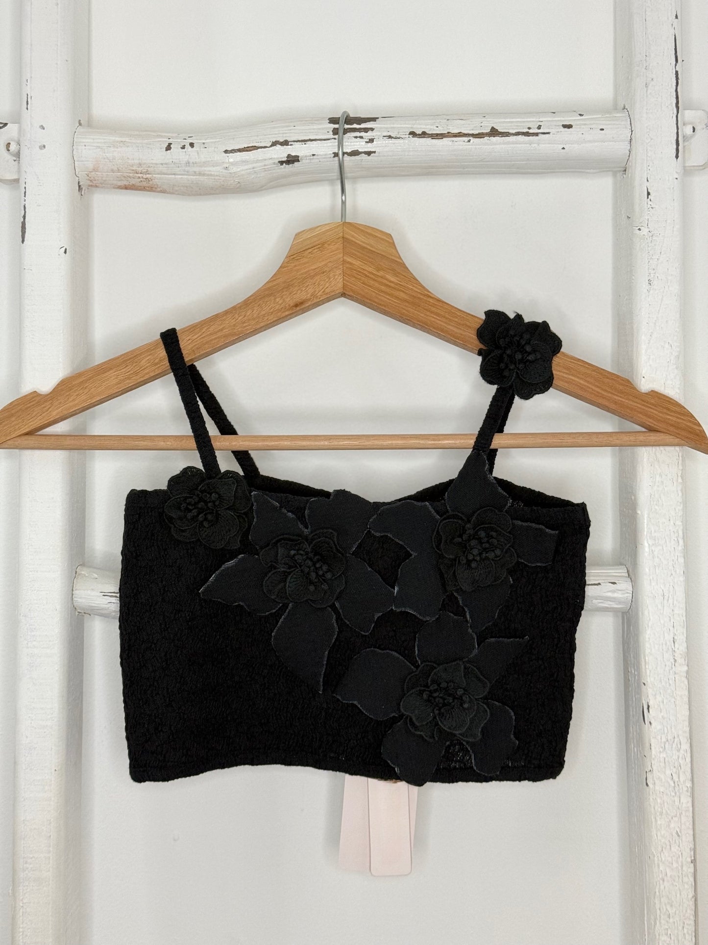 Black Smock Flower Top