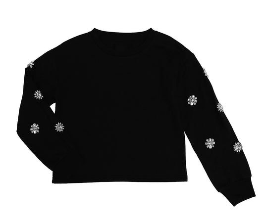 Flower Jeweled Sweatshirt