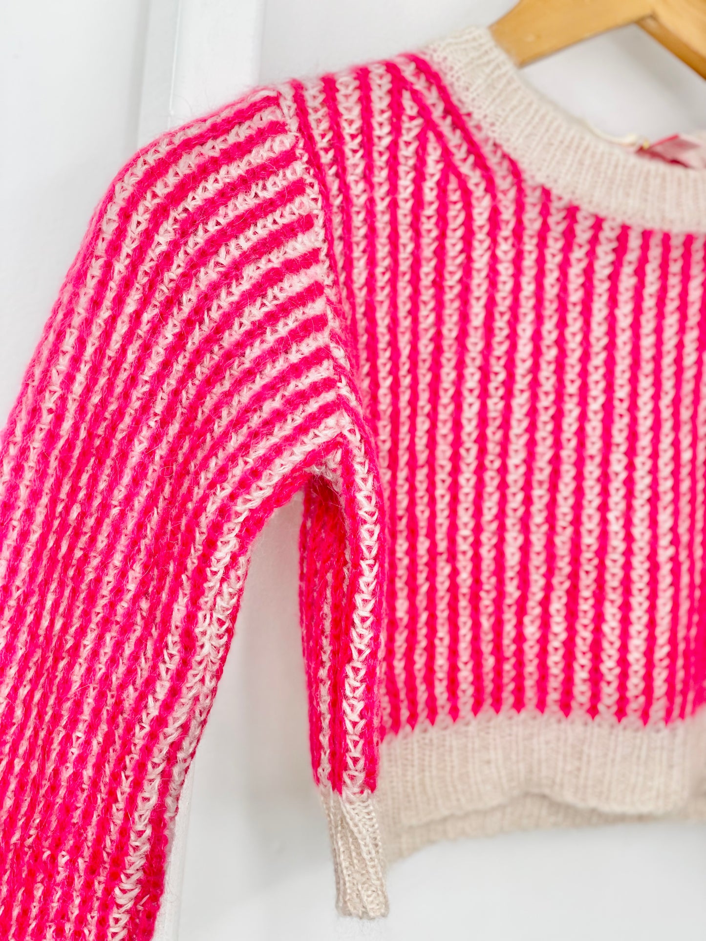 Crop Pink Striped Sweater