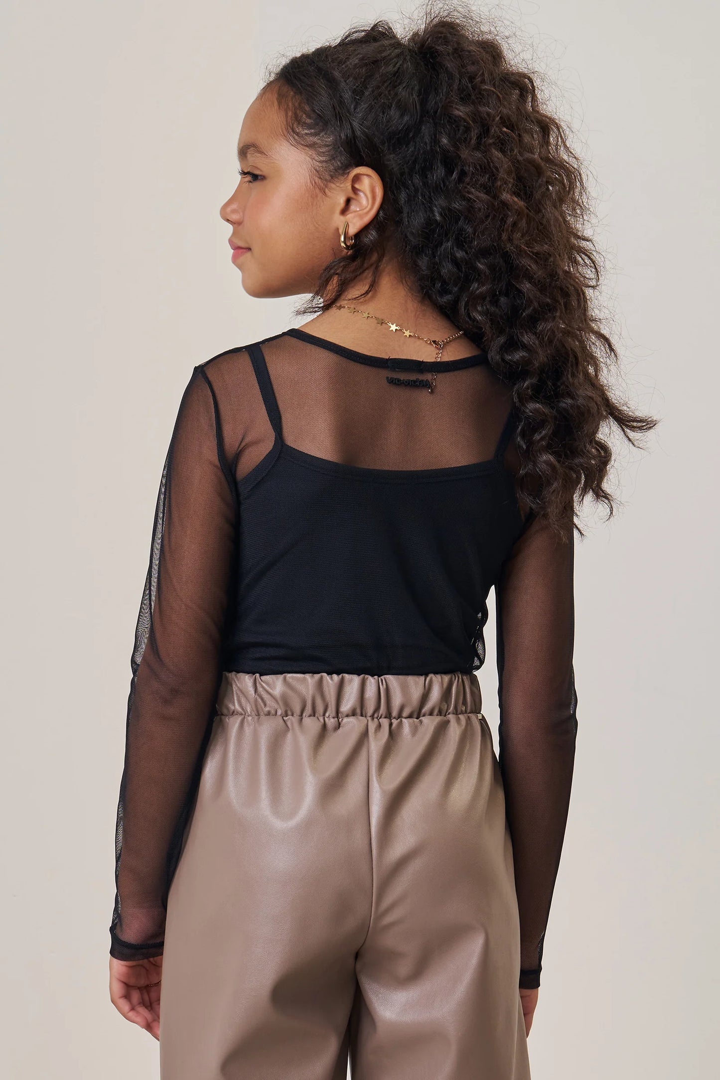 Long Sleeve Meshed Top