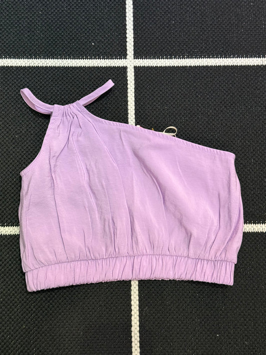 Purple One Shoulder Crop top