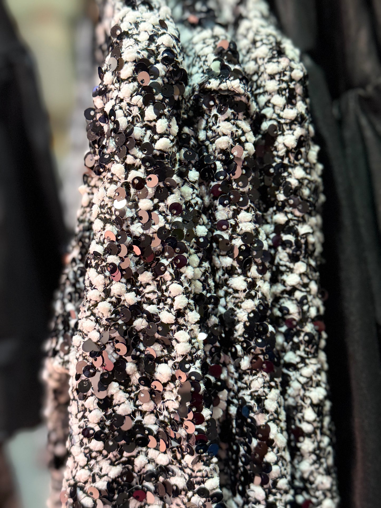 Black and White Sequin Sweatshirt