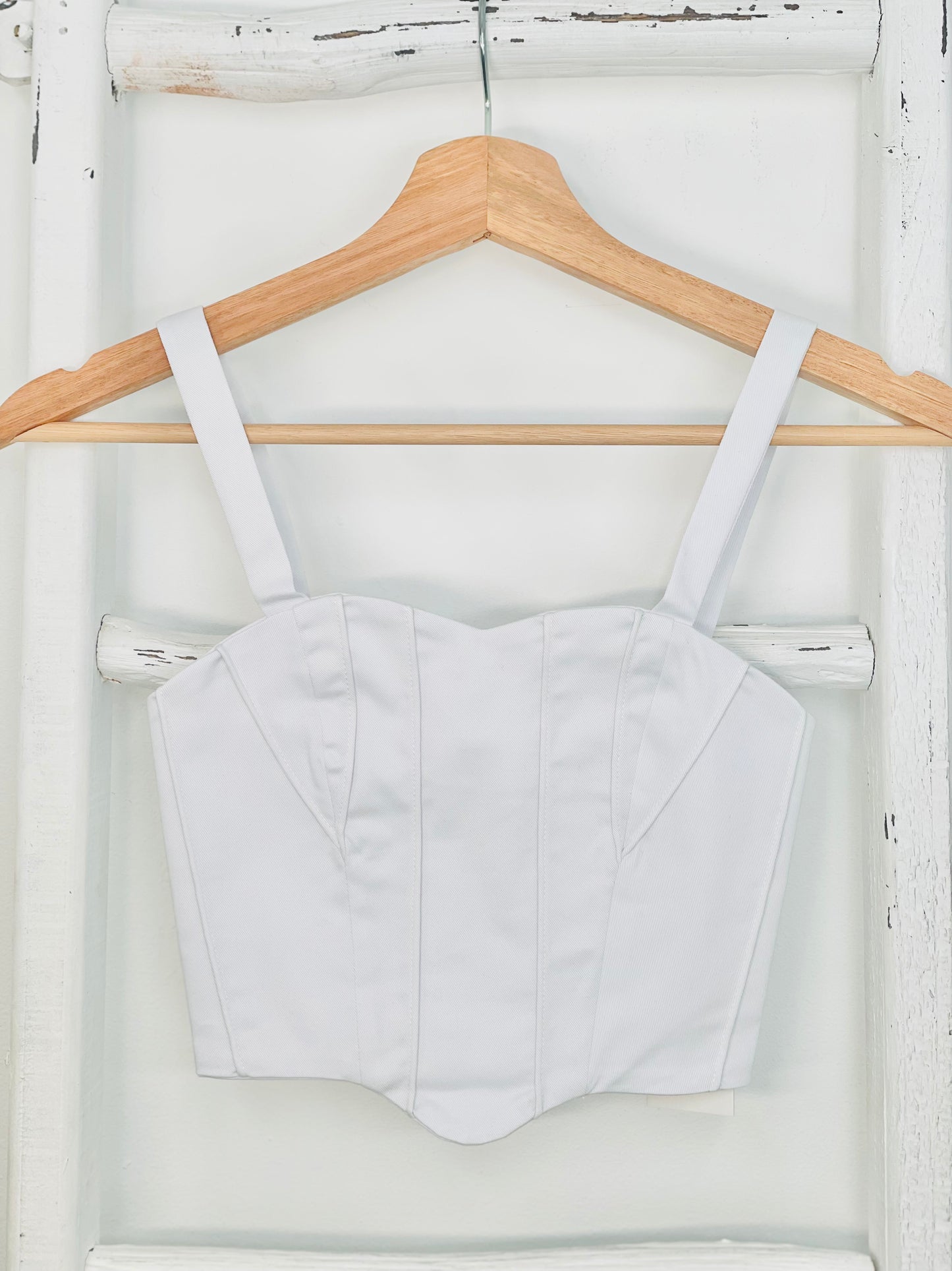 Ines White Crop Top