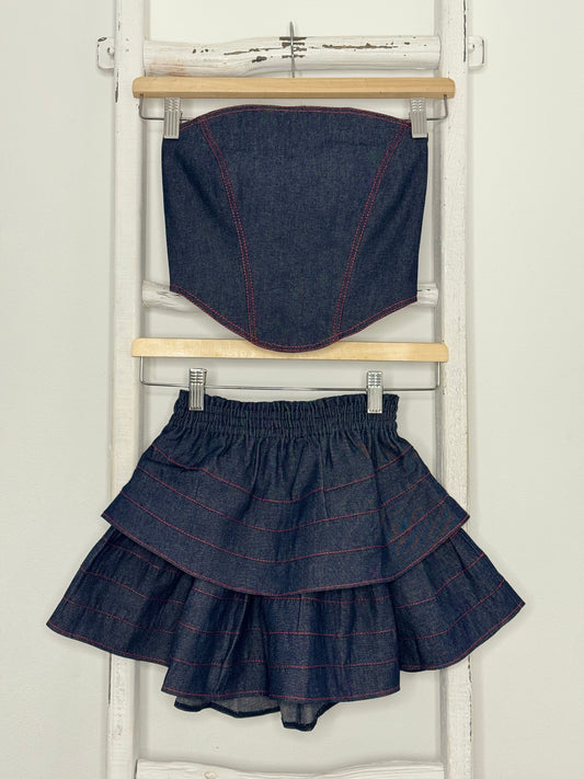 Cory Tube Top & Denim Skirt