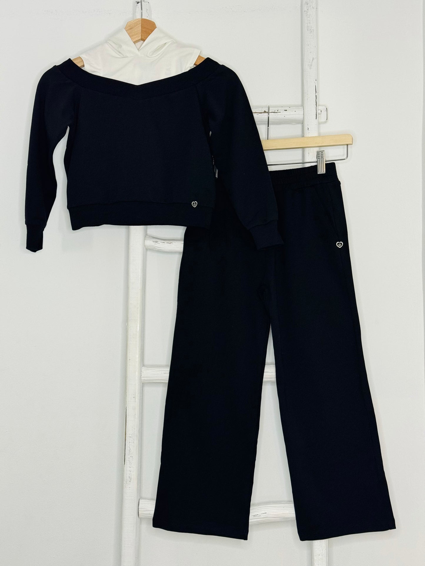 Black Off Shoulder Pant Set