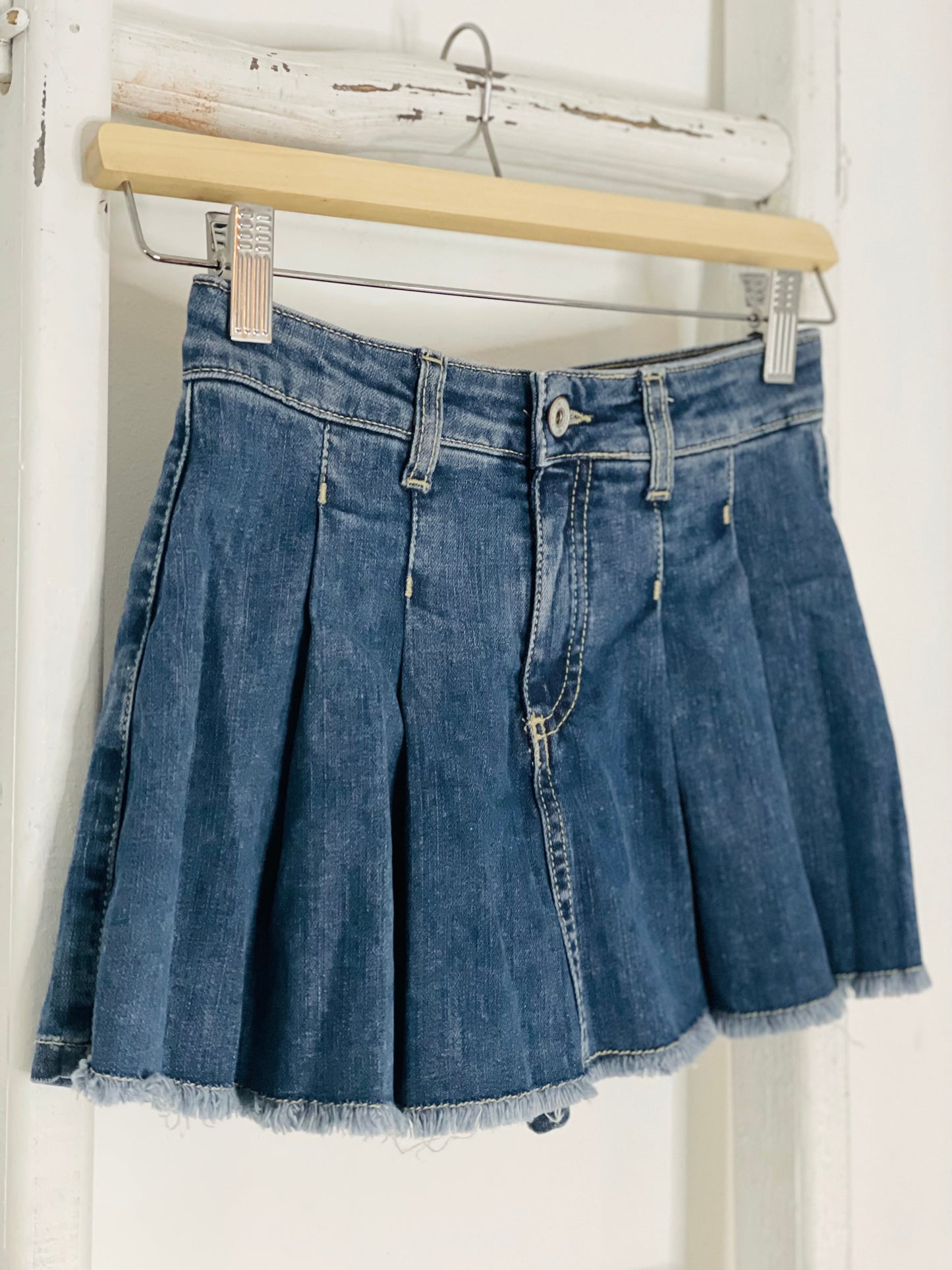 Denim Pleated Skort