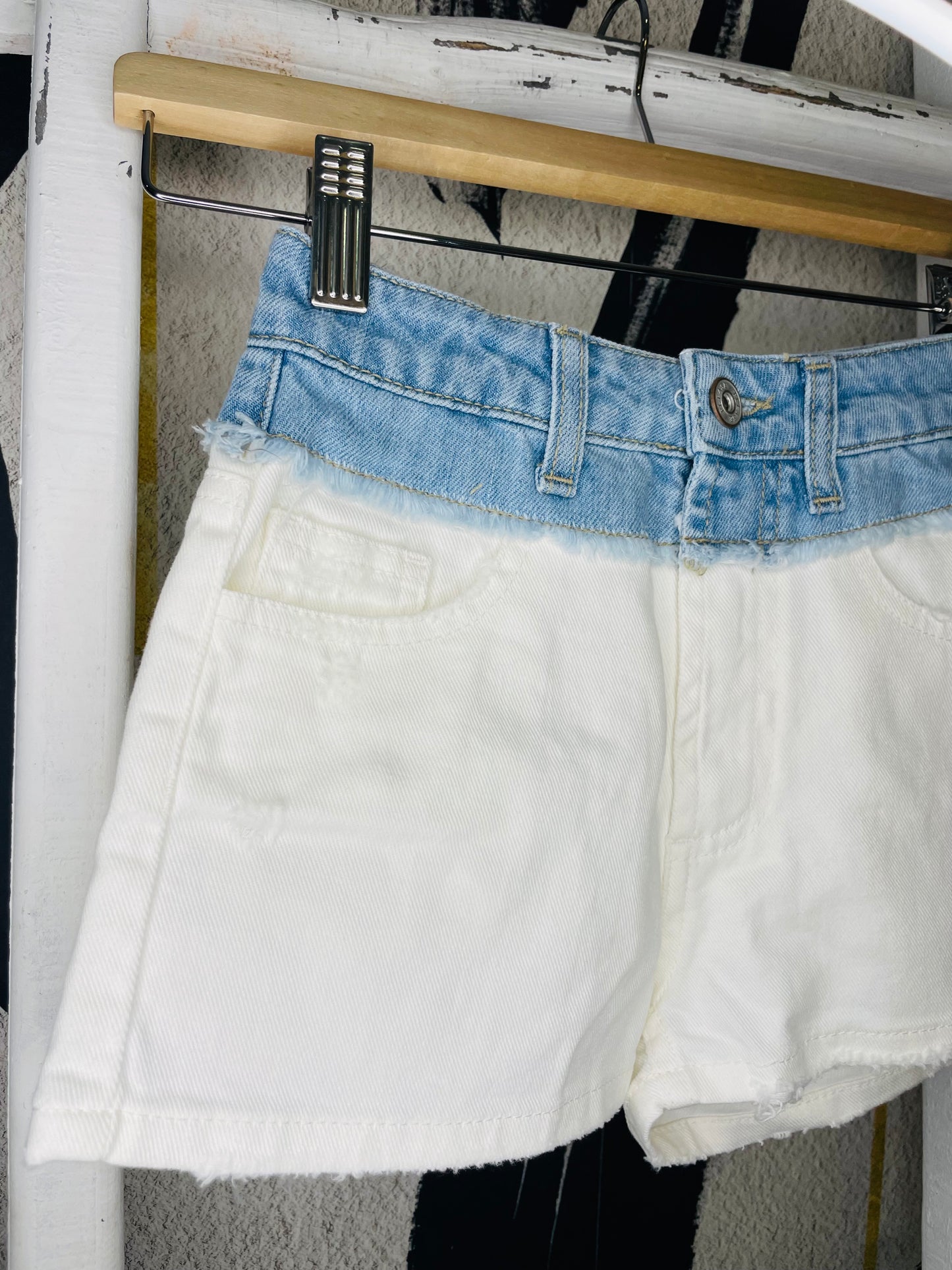 Denim Contrast Shorts