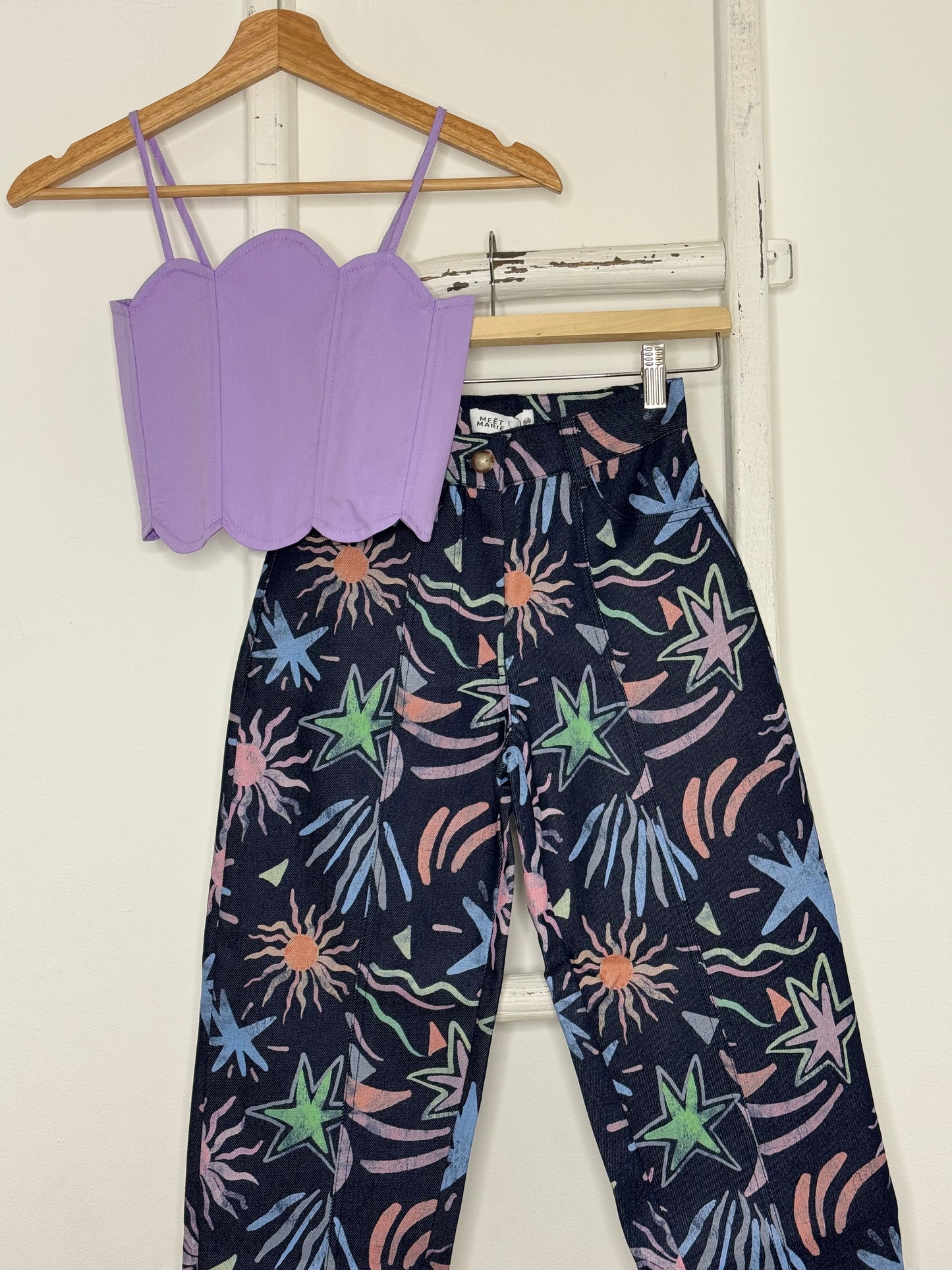 Violet Scalloped Crop Top