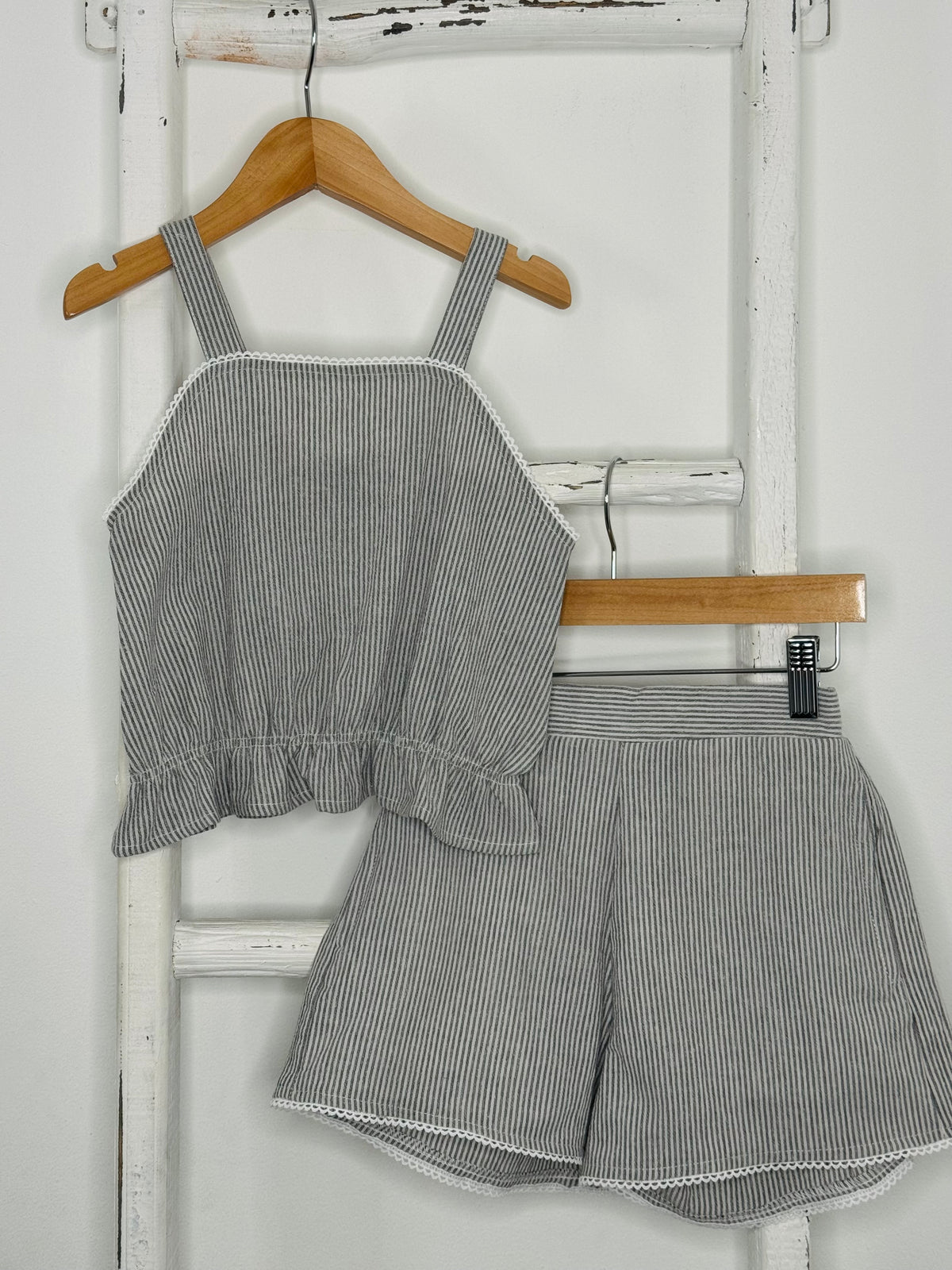 Grey Stripe Short Set