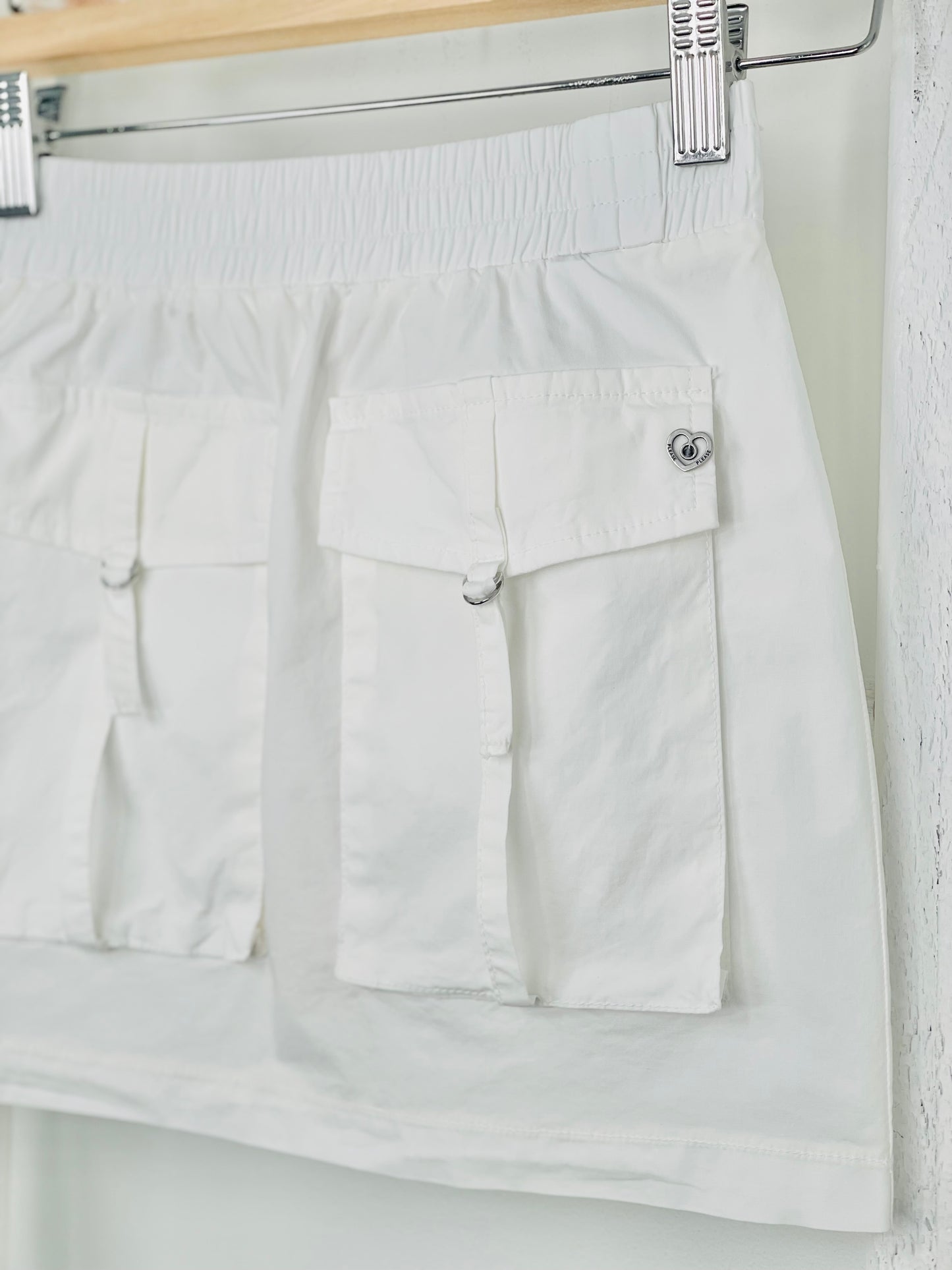 White Cargo Skirt