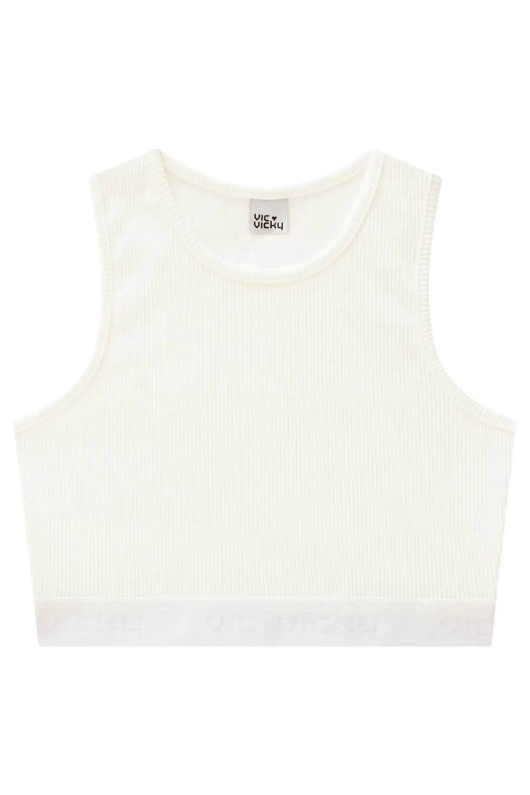 Vicky Waistband White Tank Top