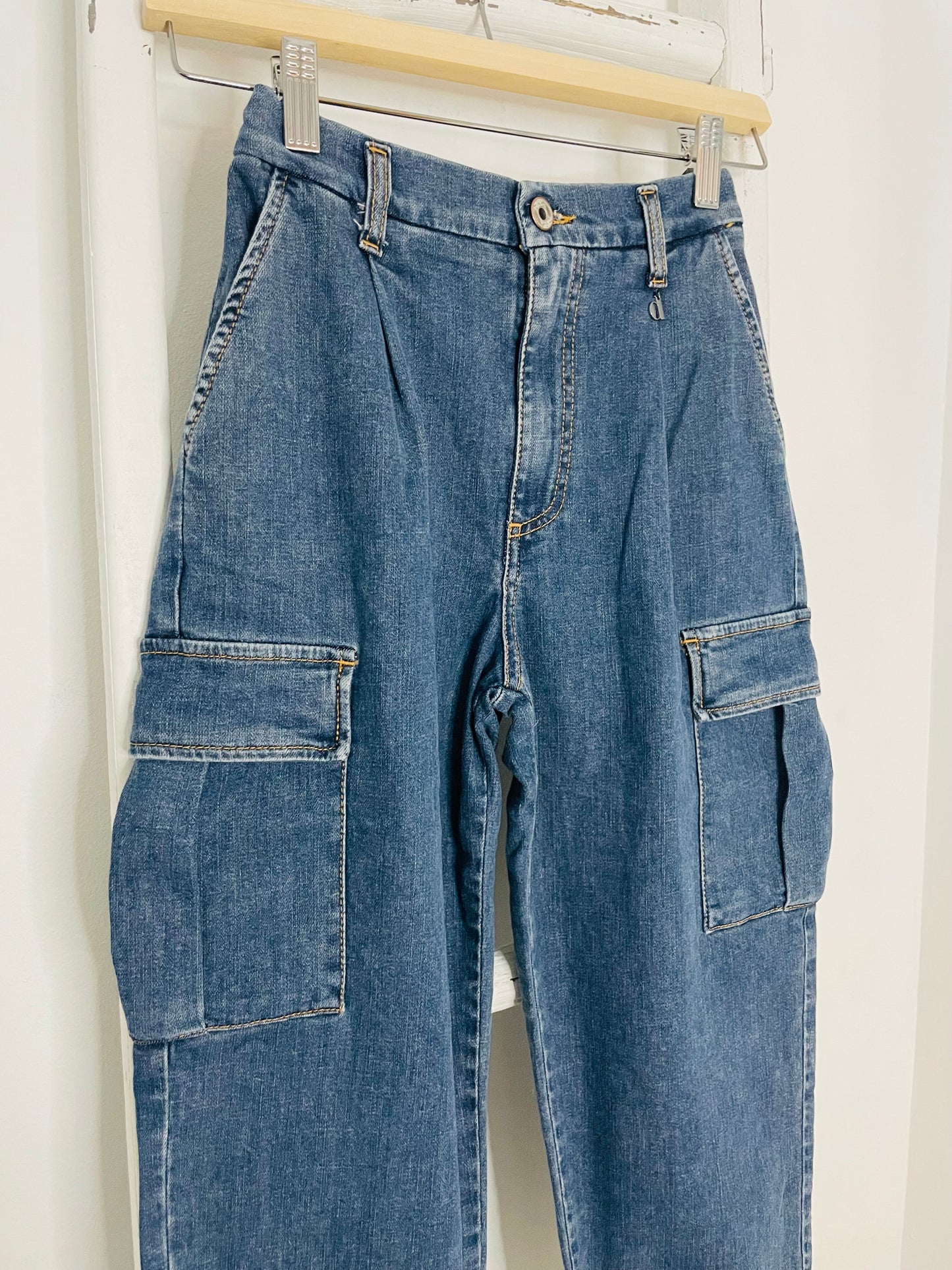 Denim Blue Barrel Cargos