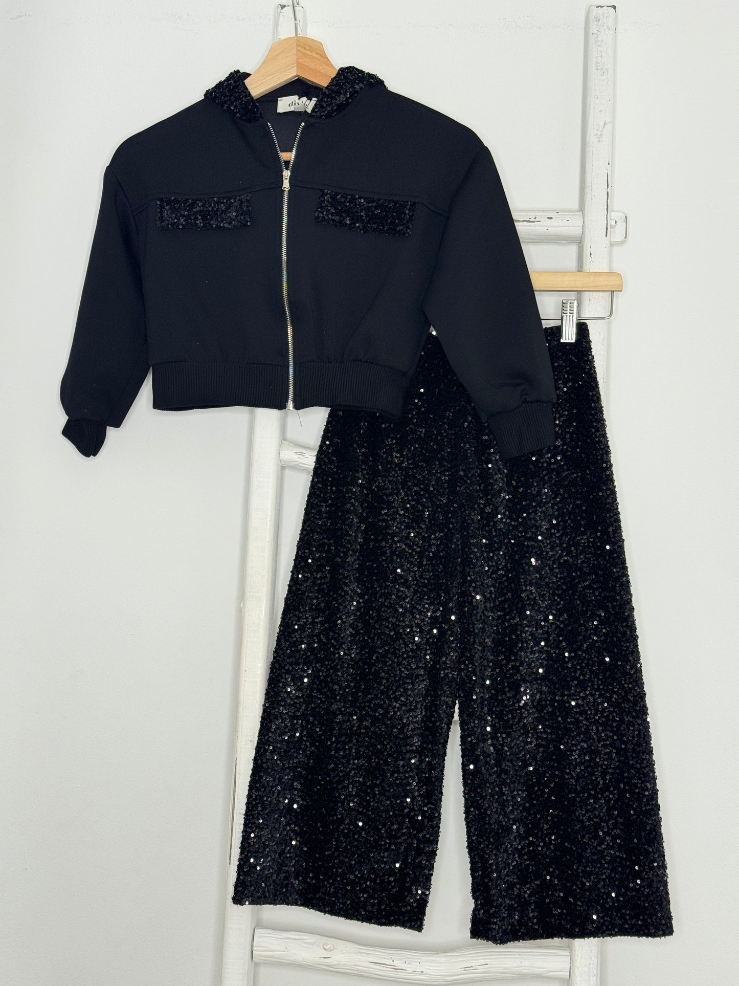 Liza Black Sequin Set