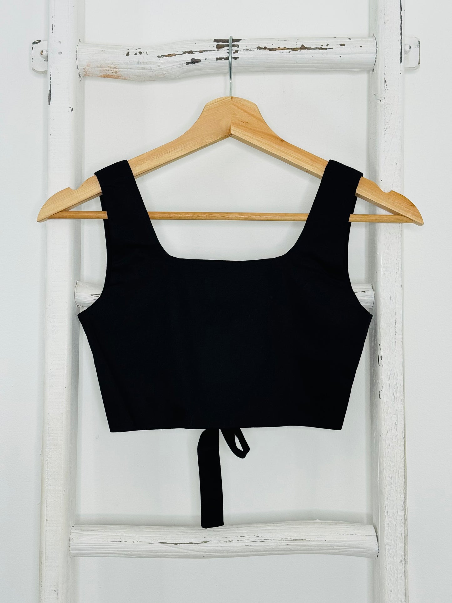 Gise Open Back Black Top