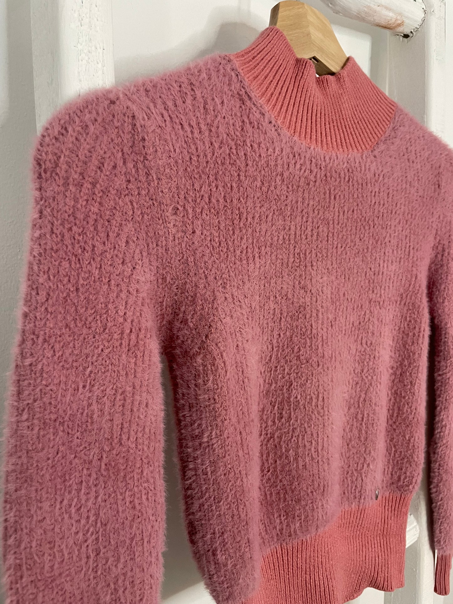 Mauve Pastel Pink Fur Sweater