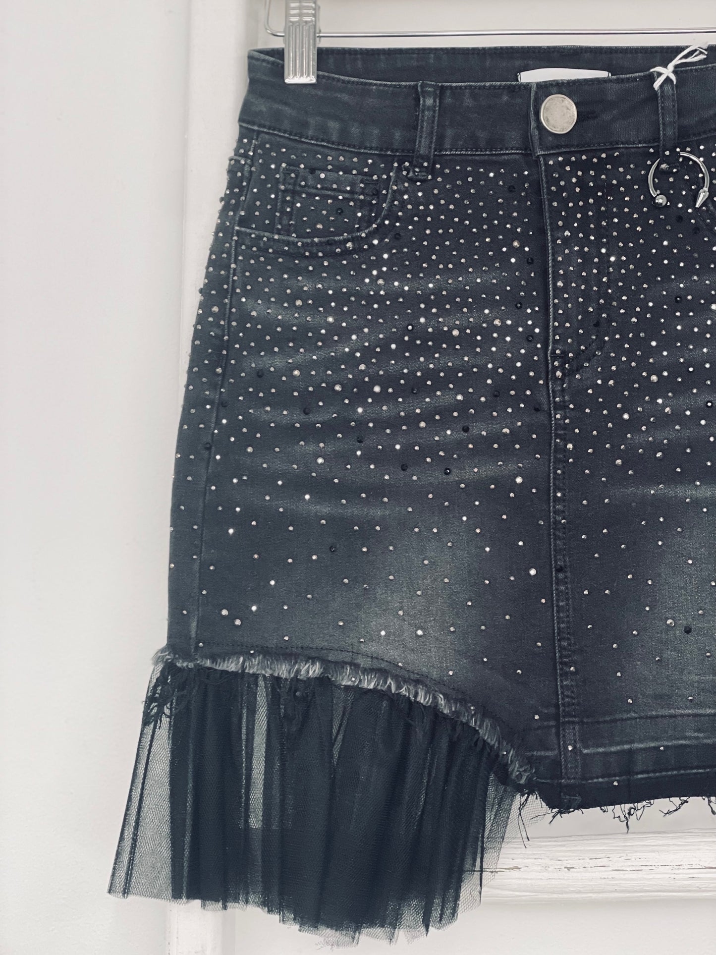 Black Rhinestones Skirt