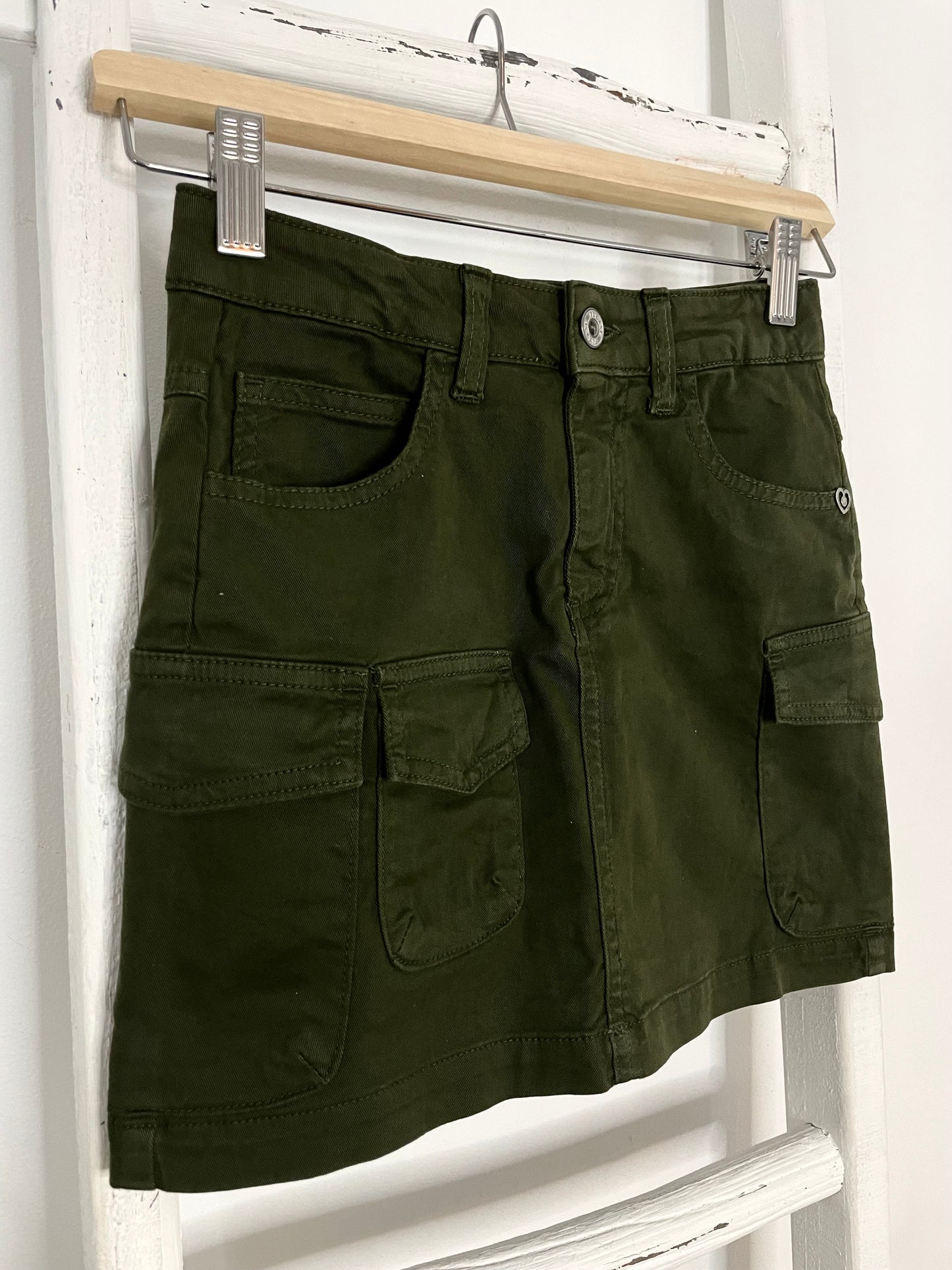 Military Green Cargo Skirt