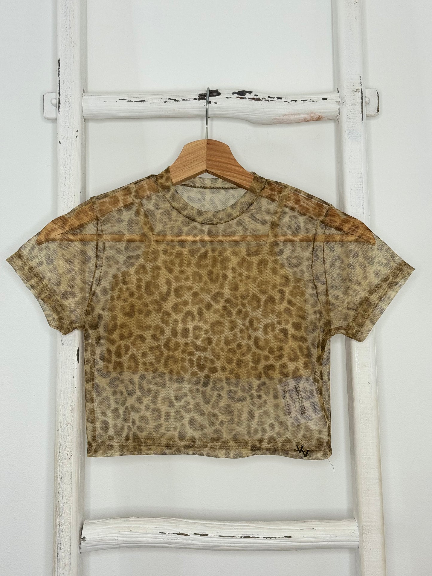 Animal Print Mesh Top