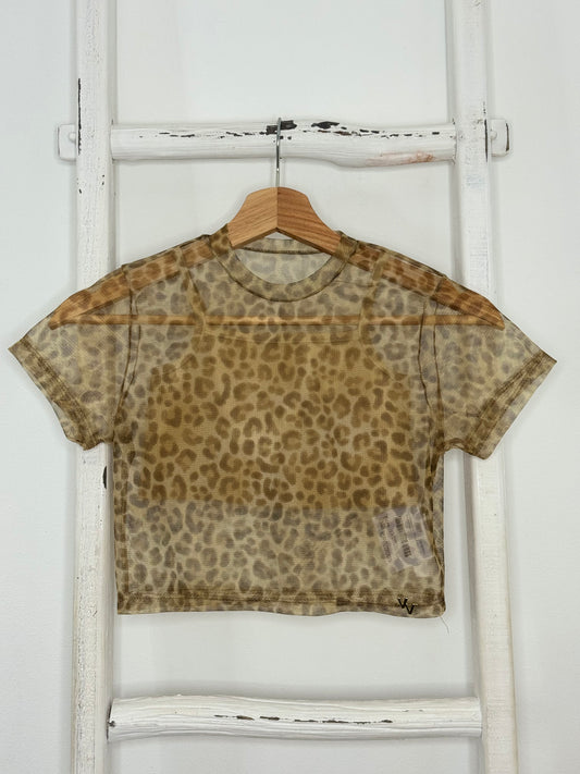 Animal Print Mesh Top