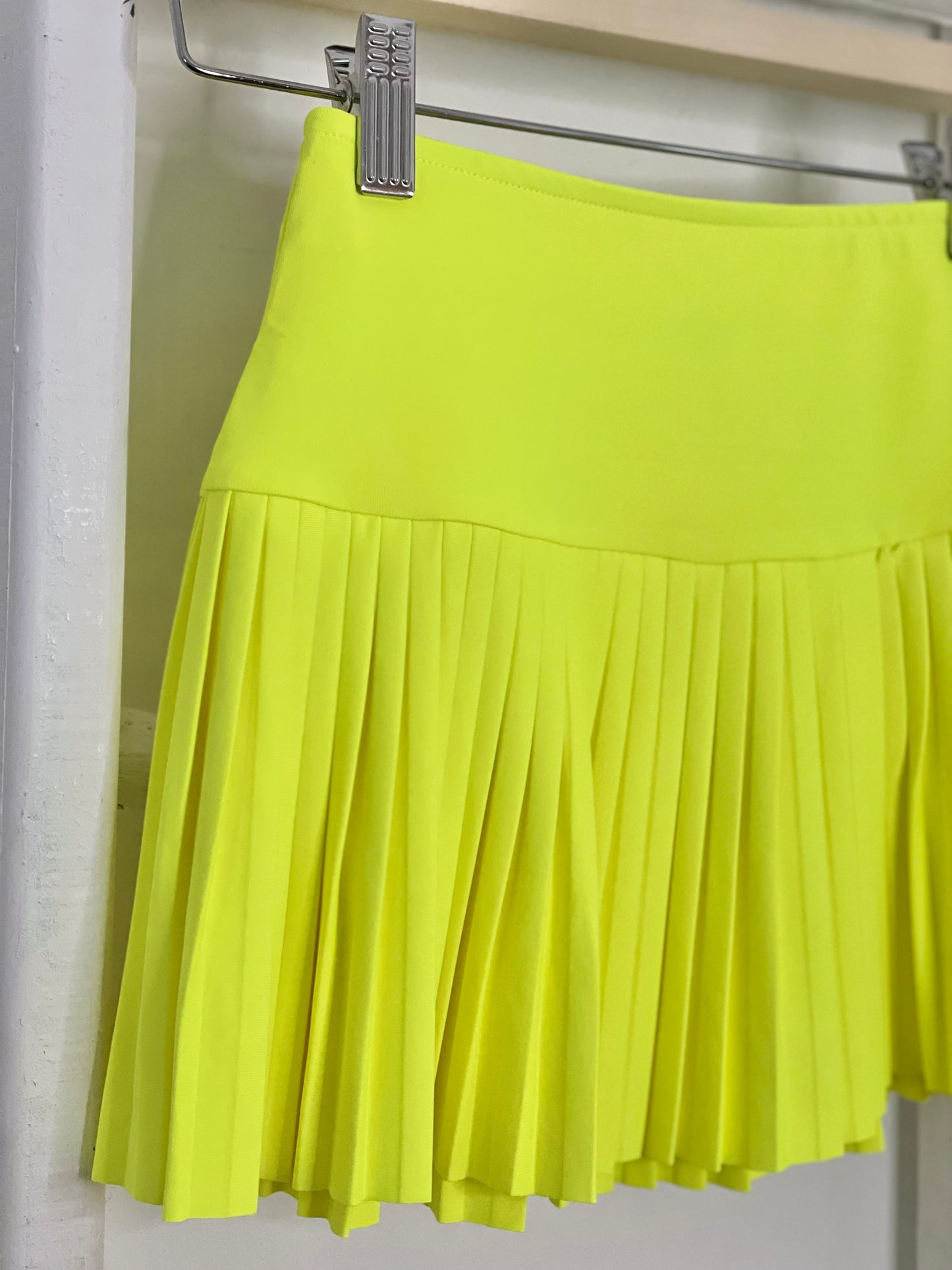 Pleated Lime Skirt