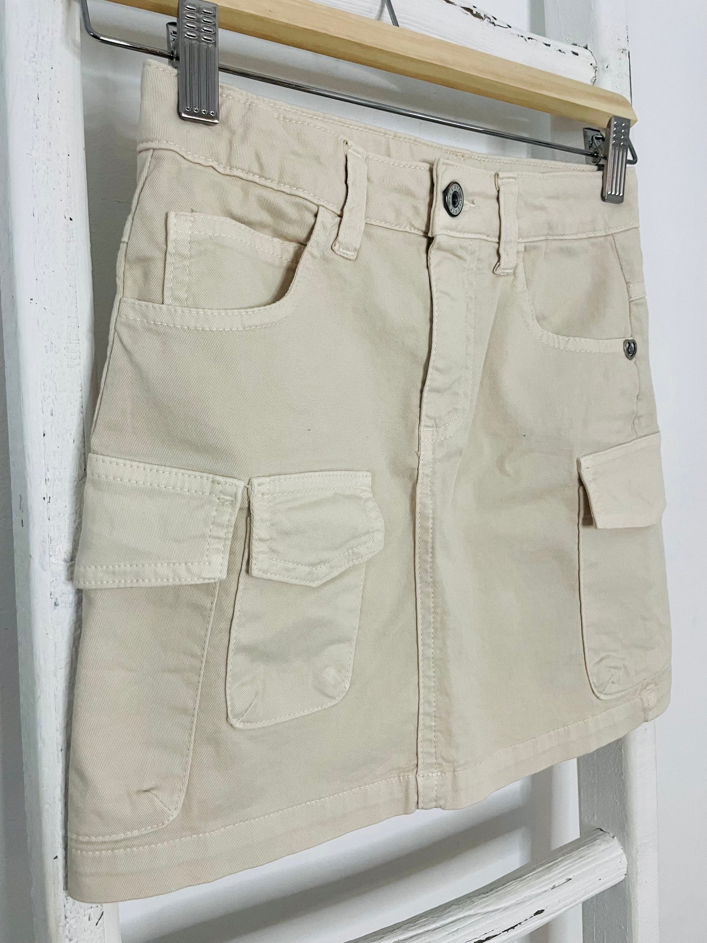 Beige Cargo Skirt