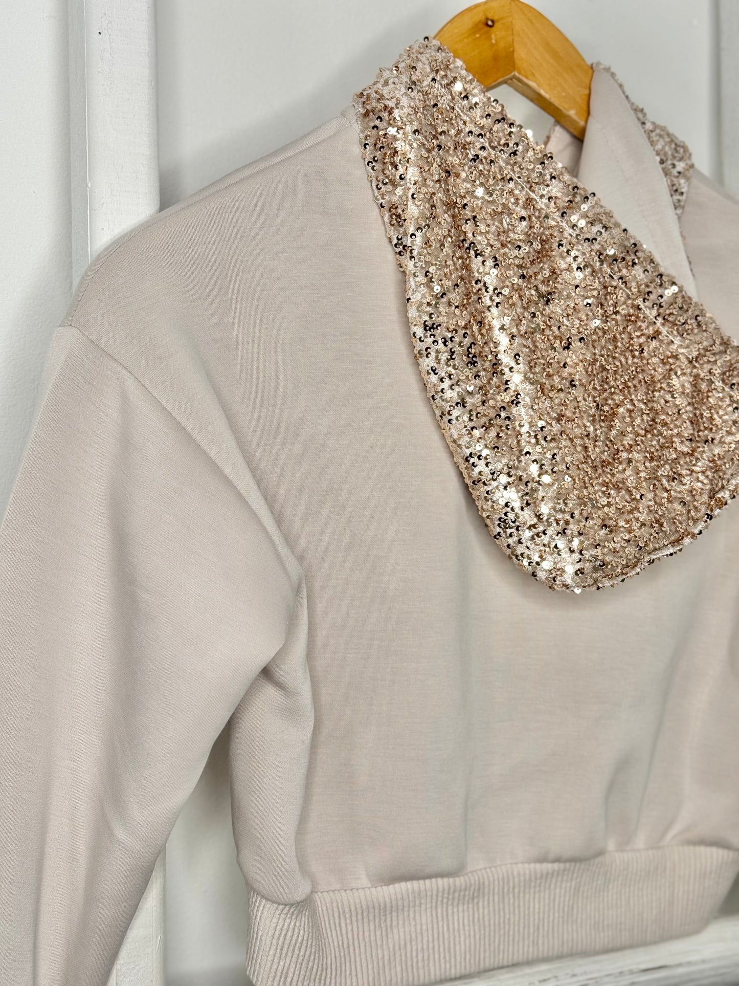 Liza Beige Sequin Set