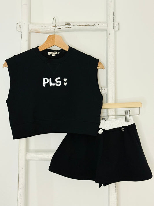 PLS Black Skort Sporty Set