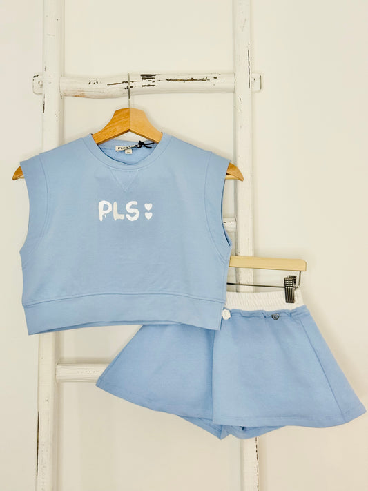 PLS Baby Blue Skort Sporty Set
