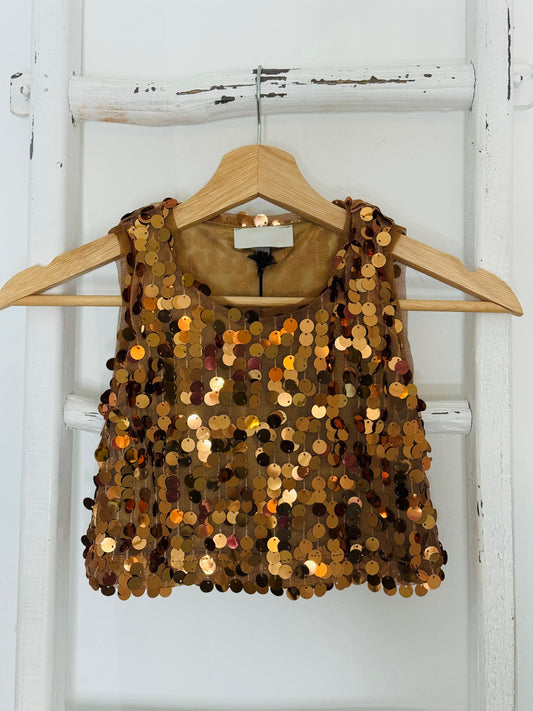 Bronze Sequin Top