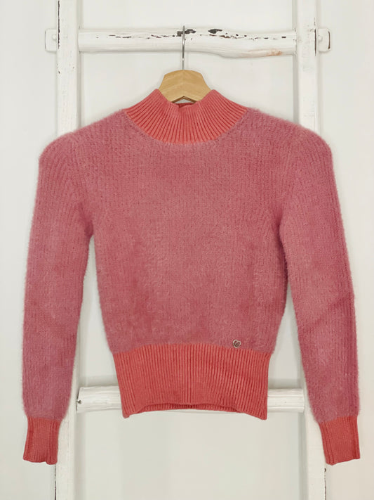 Mauve Pastel Pink Fur Sweater